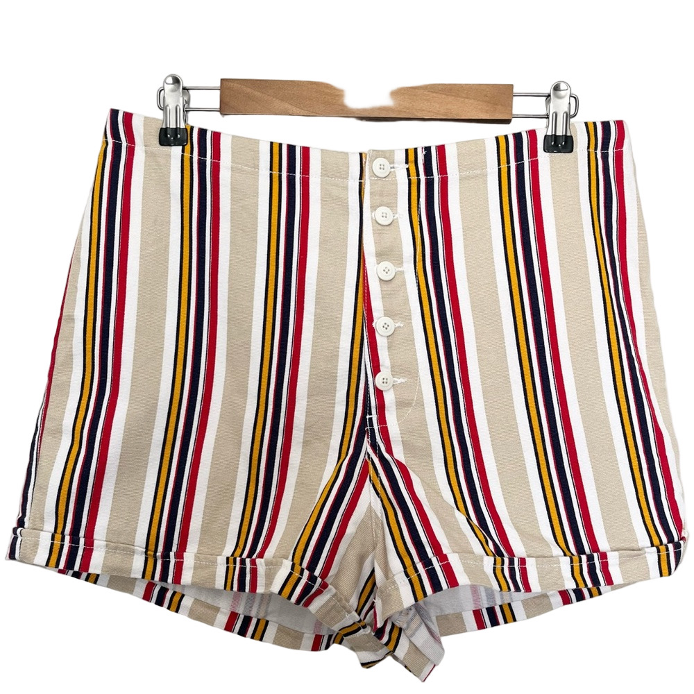 Urban Outfitters Striped Primary Button Fly Shorts- 12